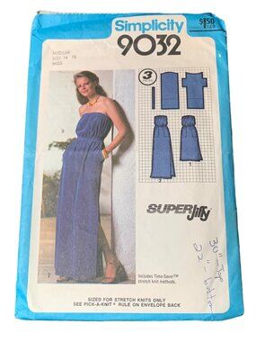 Simplicity 9032 Womens Dress Sewing Pattern Size 14-16 Uncut